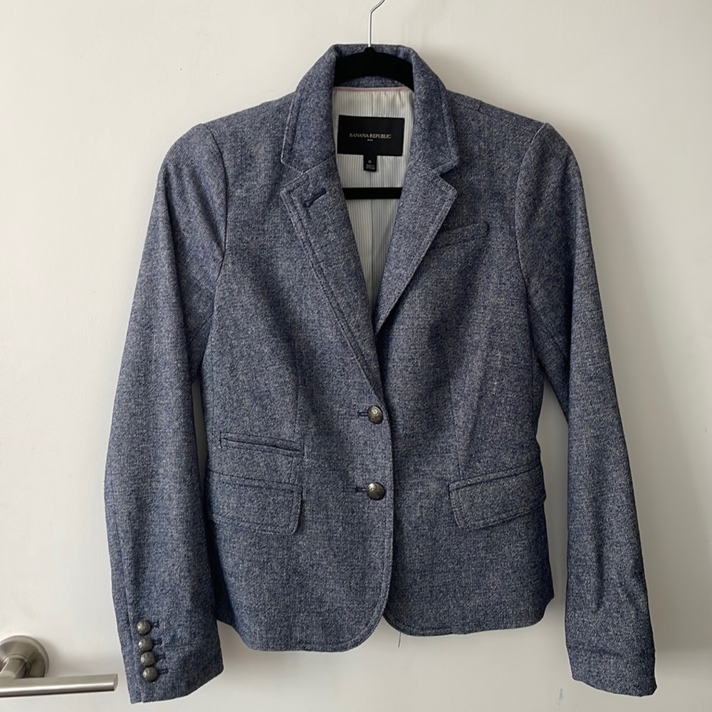 Blue tweed Banana Republic Blazer